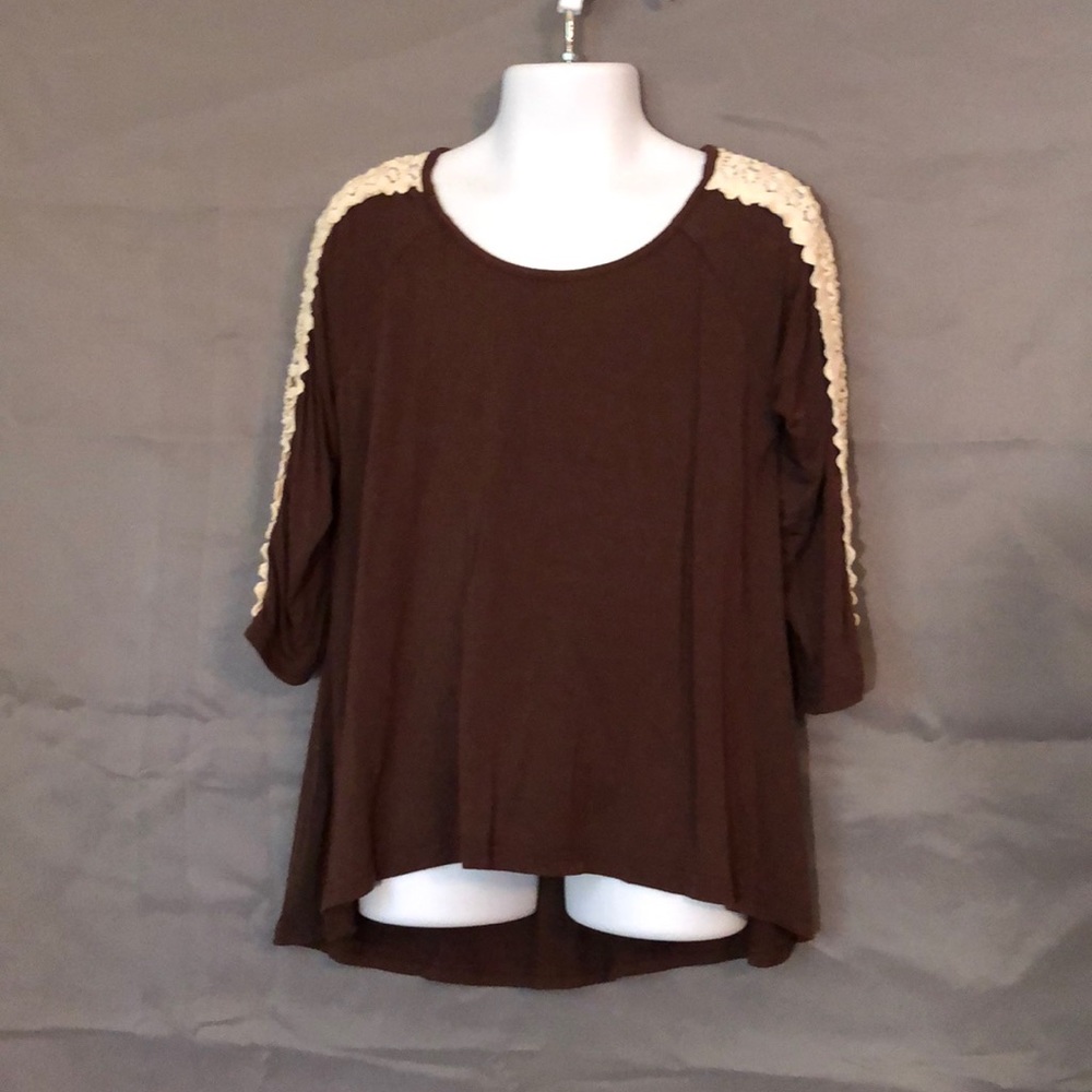 Brown 3/4 Sleeve Top